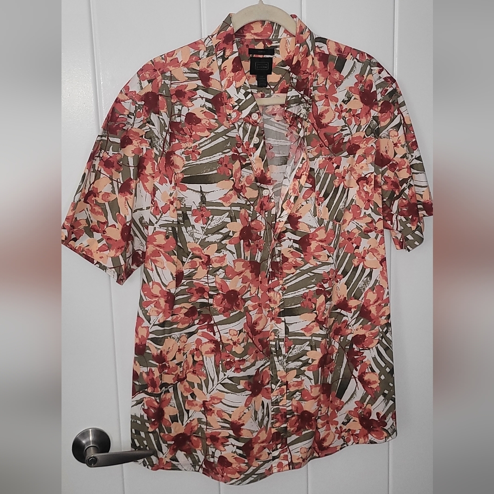 Floral Short Sleeve Button-Up Shirt